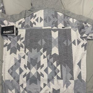 Hooey Gray and White Geometric Hoodie